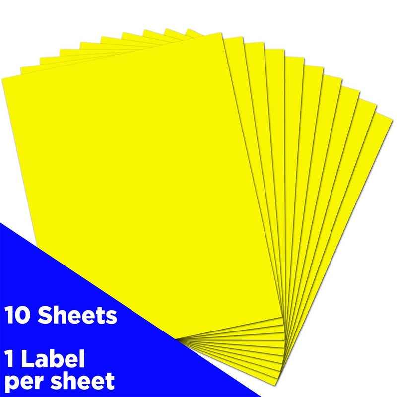 JAM PAPER Full Sheet Shipping Labels - Printable Sticker Paper - 8 1/2 x 11 - Neon Yellow - 10 Full Pages/Pack - Image 5
